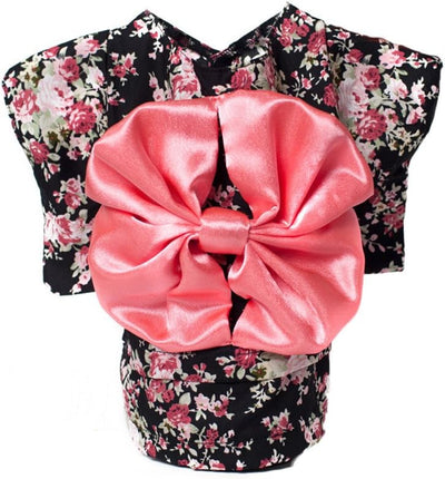 Dog Costume Halloween Cat Clothing Cosplay Japan Kimono Pet Clothes for Doggy Kitty Rabbits Pig Fun, Black, Small