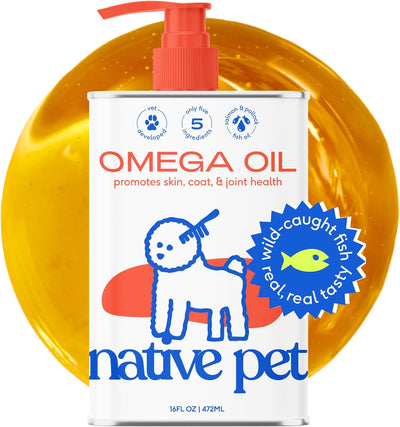 Omega 3 Fish Oil for Dogs & Cats - Promotes Healthy Skin, Shiny Coat, & Strong Joints - Made with Wild Alaskan Salmon Oil for Dogs – Tasty, Fast-Absorbing Omega 3 6 9 Liquid Supplement-16Oz