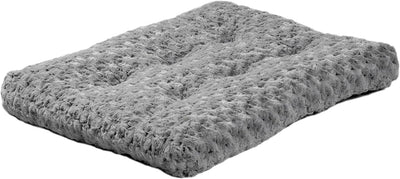 Plush Pet Bed; Ombré Swirl & Cat Bed; Gray 17L X 11W X 1.5H - Inches for Toy Dog Breeds, 40618-SGB, 18-Inch