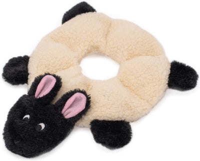 Loopy - No Stuffing Dog Toys to Keep Them Busy, for Small, Medium, & Large Dogs, Squeaky Pet Toy for Boredom, Unstuffed Chew Toy, Soft Plush Puppy Products, Sheep - 10"